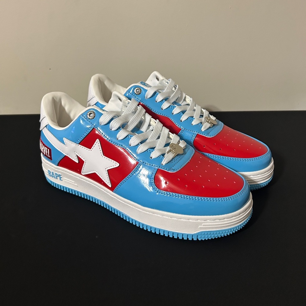 Bape Red and Blue Star Sneakers
